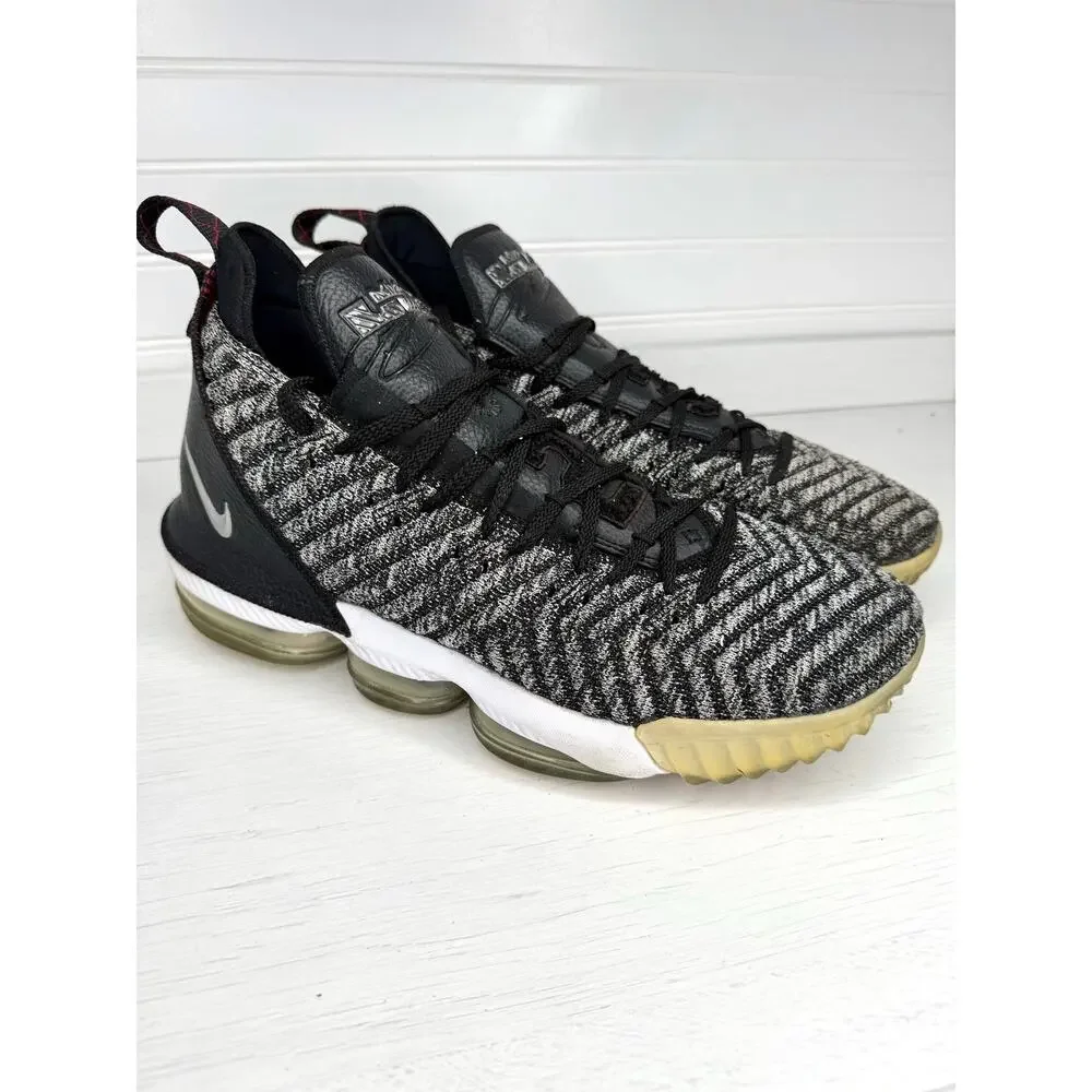 Nike LeBron 16 Oreo Mens Size 12 Black White Basketball Shoes AO2588-006
